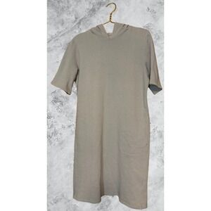 Zuda Womens Grey Short Sleeve Hooded Shift Dress with Pockets Size M A569271